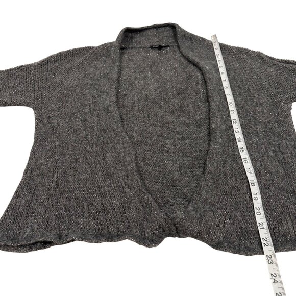 Eileen Fisher Silver Metallic Alpaca Wool Open Sweater Cardigan Size S - Picture 8 of 8